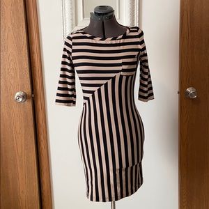 Monteau Fitted striped mini dress